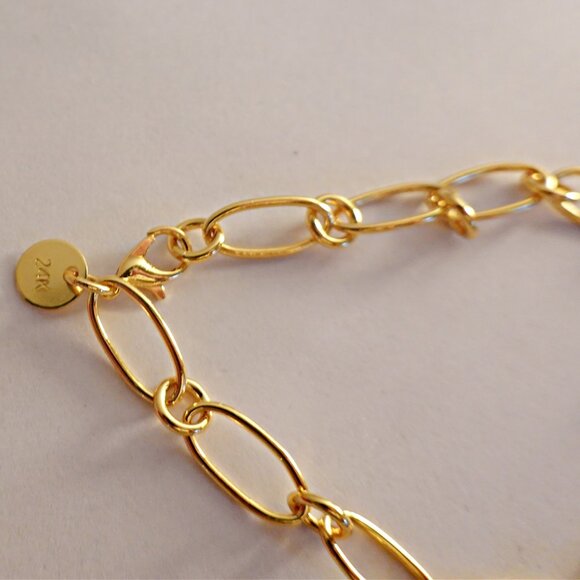 NEW Jewish Star Charm Bracelet 24k gold plated - Picture 2 of 3